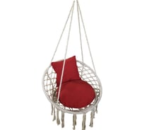 Подвесное кресло Garden Story Фиби белая корзина, подушка красная ZRHC30-B