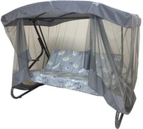 Садовые качели Garden story Грация 3-х местные каркас антрацит, мягкий элемент серый рисунок 2 упаковки D146