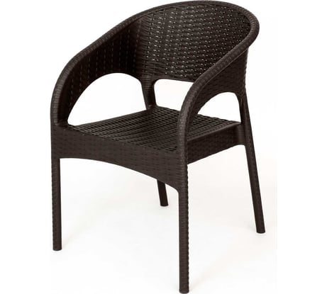 Пластиковое кресло Garden story Ola Dom коричневое K-GS01