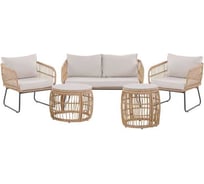 Набор мебели Garden Story Тифани 2 упаковки 2 стола + 2 кресла + диван, ротанг бежевый SG-22004