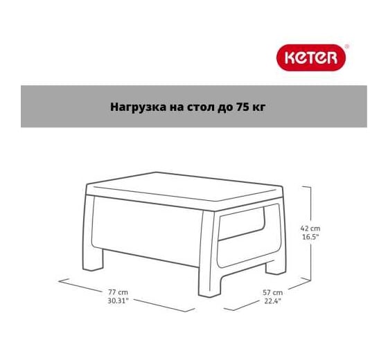 Комплект мебели KETER Corfu weekend графит 223250