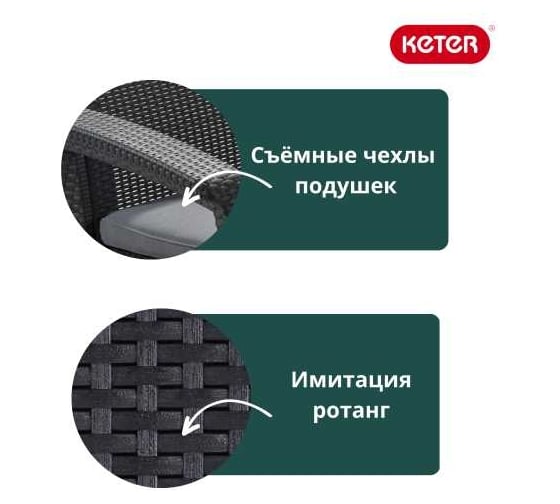 Комплект мебели KETER Corfu weekend графит 223250