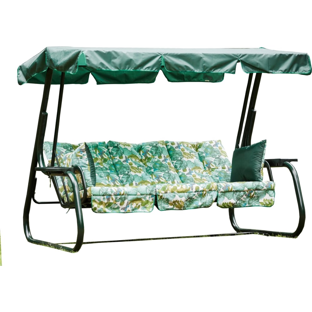 Садовые качели OLSA Родео-2 3-х местные, каркас зеленый, зеленый ...