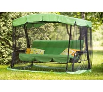 Садовые качели OLSA Турин Премиум 3-х местные, каркас антрацит, зеленый, без рисунка с1266
