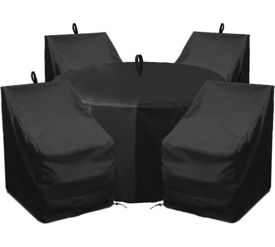Комплект чехлов для стола и стульев Tplus 4 шт., оксфорд 240, чёрный T018313