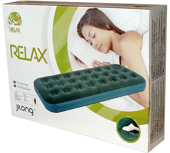 Кровать со встроенным ножным насосом RELAX FLOCKED AIR BED SINGLE 27238