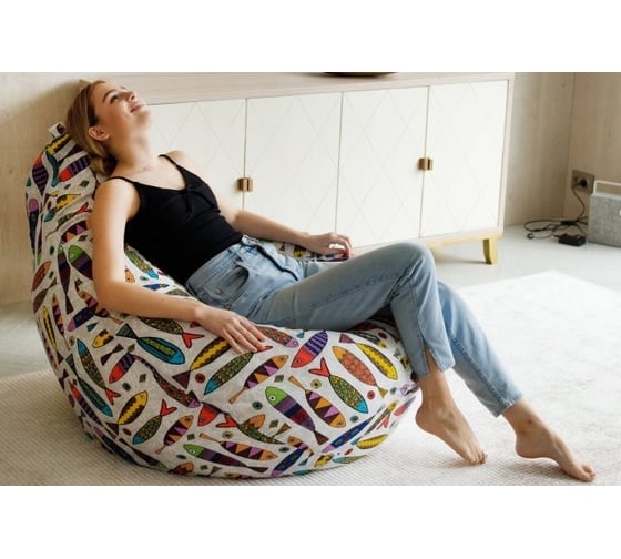 Кресло-мешок DreamBag рыбки, жаккард 3xl 5009141