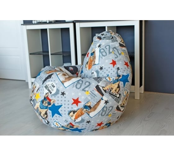 Кресло-мешок DreamBag бульдоги, жаккард xl 5007321