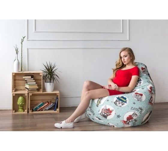 Кресло-мешок DreamBag кошки, жаккард 2xl 5006931