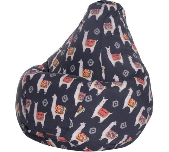 Кресло-мешок DreamBag ламы серое, жаккард xl 5024721
