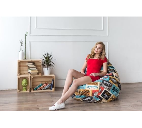 Кресло-мешок DreamBag лейбл, жаккард l 5005411
