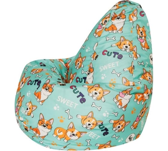 Кресло-мешок DreamBag корги, велюр 2xl 5028231