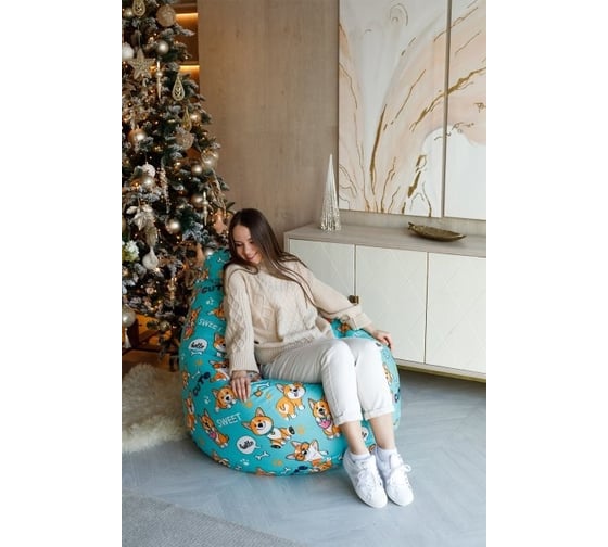 Кресло-мешок DreamBag корги, велюр 2xl 5028231