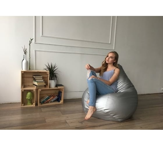 Кресло-мешок DreamBag серебристая экокожа 3xl 5011241
