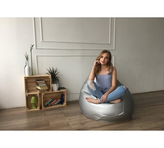 Кресло-мешок DreamBag серебристая экокожа 3xl 5011241