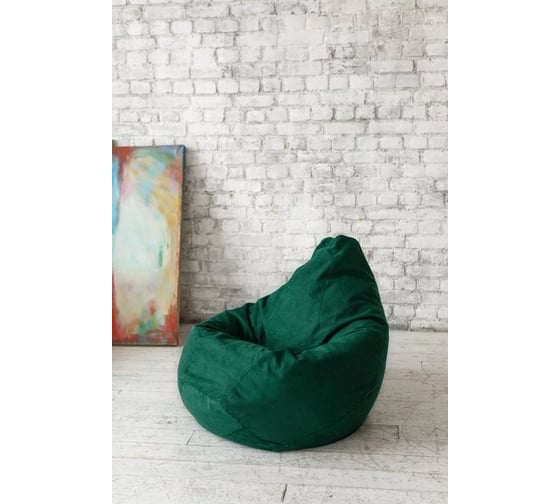 Кресло-мешок DreamBag зеленый велюр l 5022811