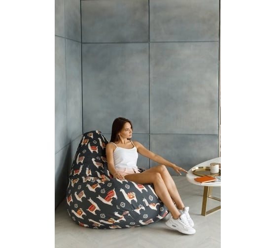 Кресло-мешок DreamBag ламы серое, жаккард 3xl 5024741