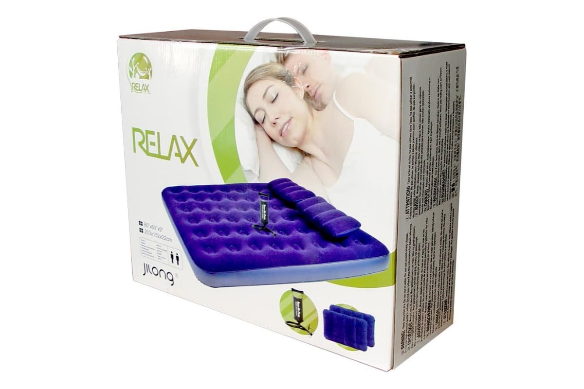 relax-flocked-air-bed-queen-with-2-pillows-handpump-21470