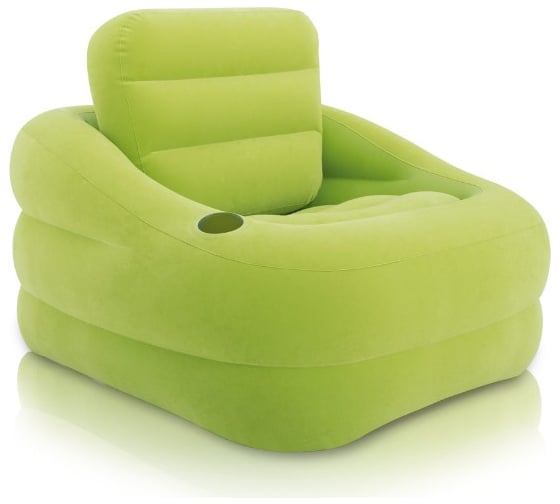 Надувное кресло с подстаканником Intex Accent Chair Лайм, 97х107х71см 68586