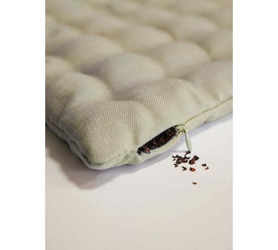 Сидушка с лузгой гречихи witerra 43x43 см, жаккард двусторонний однотонный оливковый 109234
