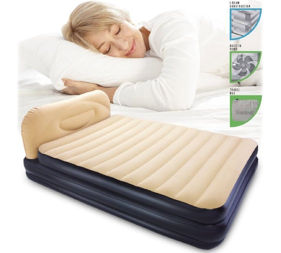 Надувная кровать со встроенным насосом BestWay Soft-Back Elevated Airbed 226х152х74 см 67483 BW