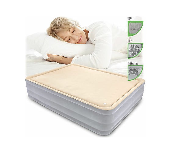 Надувная кровать со встроенным насосом BestWay FoamTop Comfort Raised Airbed 203х152х46см, мягкий верх 67486 BW