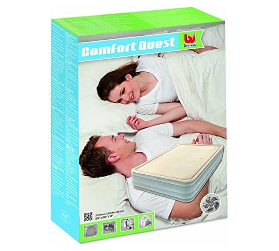 Надувная кровать со встроенным насосом BestWay FoamTop Comfort Raised Airbed 203х152х46см, мягкий верх 67486 BW