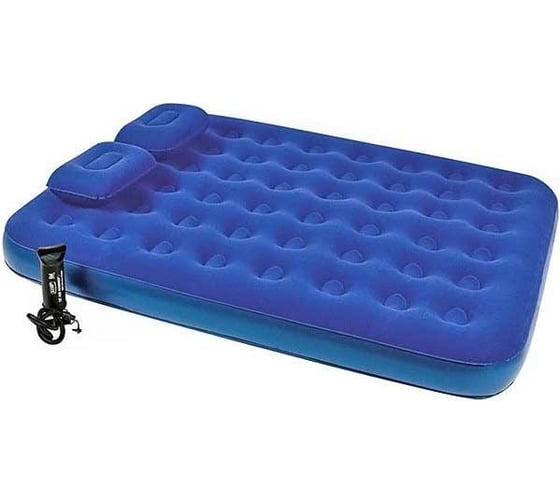 Надувной матрас с ручным насосом и 2 подушками BestWay Flocked Air Bed With Air Pump/Queen/ 67374 BW 005653 1