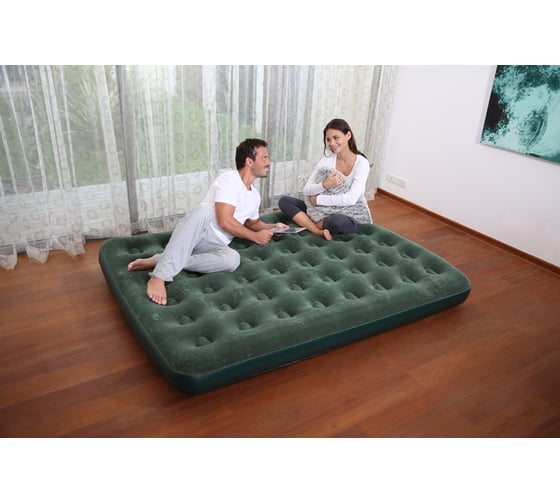 Надувной матрас + насос на батарейках BestWay Flocked Air Bed/Queen/ - D Cell Pump 67555 BW