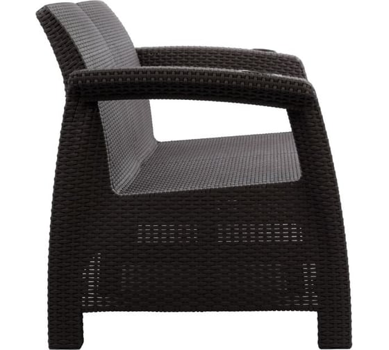 Диван WORKY ротанг, 2-х местный, 127x70x79 см, мокко, с серыми подушками ARD257813