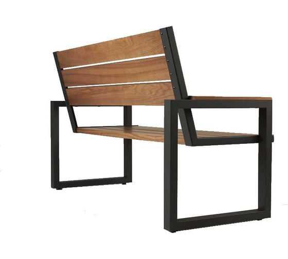 Дачная скамейка Левша FRAME BASIC-S 60x90x150 см, сталь ,черная/хвоя темная У8А-9650