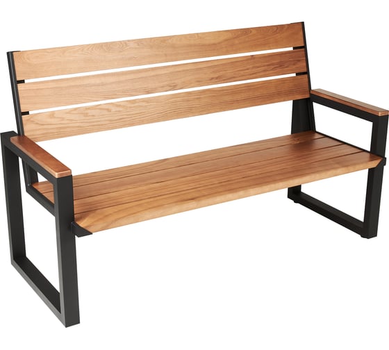 Дачная скамейка Левша FRAME BASIC-S 60x90x150 см, сталь ,черная/хвоя темная У8А-9650