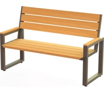 Дачная скамейка Левша FRAME BASIC-A 60x90x150 см, алюминий, серая/ясень светлый У8А-9640