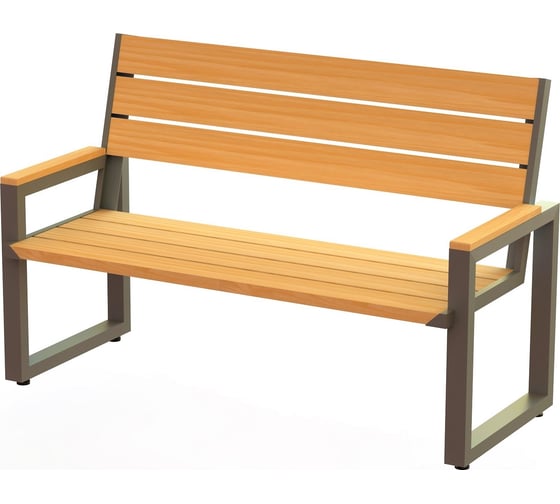 Дачная скамейка Левша FRAME BASIC-A 60x90x150 см, алюминий, серая/ясень светлый У8А-9640 1