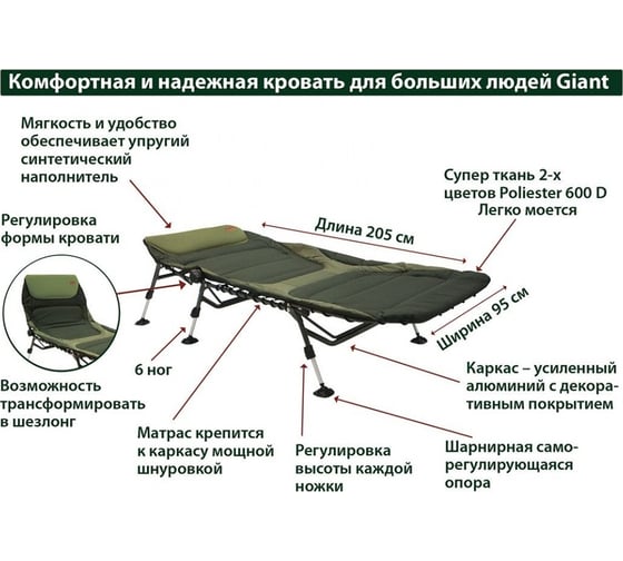 Раскладная кровать Camping World Giant CL-B-004