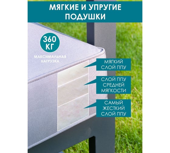 Диван с двумя подлокотниками Callisto mobili Лагуна 3-х местный, серый М401.1Е10