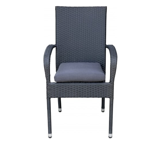 Стул Garden Story Парис с подушкой, черный, серый GS014