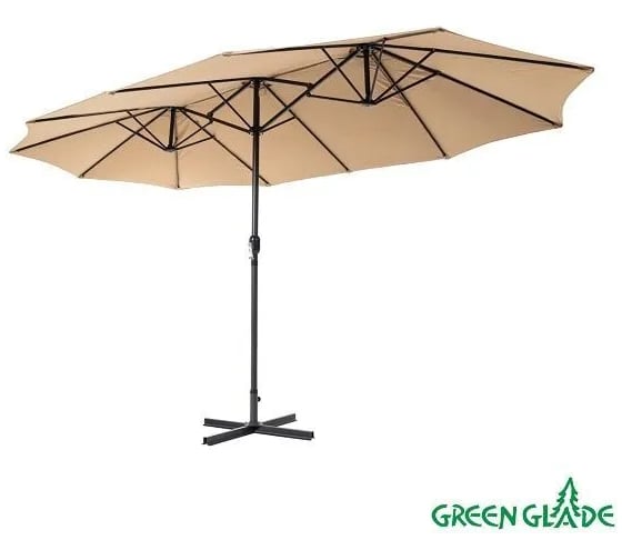 Садовый зонт с крестовиной Green Glade светло-коричневый 4333