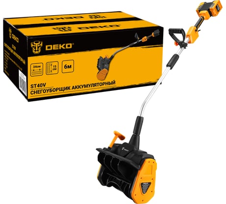 Аккумуляторный снегоуборщик DEKO ST40V, 2х4.0 Ач, 2хЗУ 063-4442