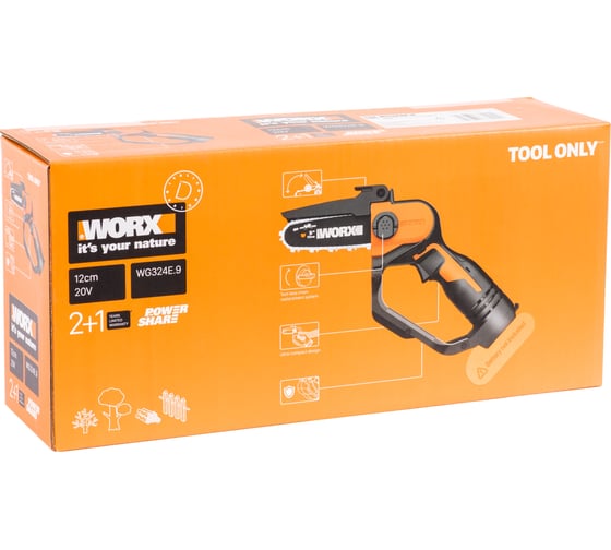 Аккумуляторная пила WORX 20В, без АКБ и ЗУ WG324E.9