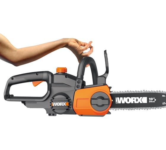Аккумуляторная цепная пила WORX 20в, 25 см, 2ач х1 и зу 2а WG322E.1