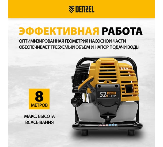 Бензиновая мотопомпа для чистой воды Denzel px-25 99205
