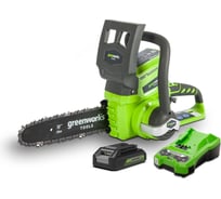 Аккумуляторная цепная пила GreenWorks G24CS25K2 24 В, 2 А*ч 2000007VA