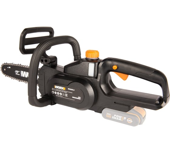 Аккумуляторная цепная пила WORX 20В, 25 см WG322E.9