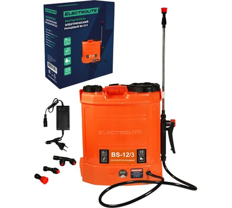Аккумуляторный опрыскиватель садовый, ранцевый для растений Electrolite BS-12/BS12/3 4515