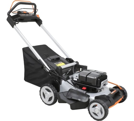 Аккумуляторная самоходная газонокосилка WORX 80В 51см, бесщеточная, 4Ач х4, BASECAMP 4x1А, коробка WG761E