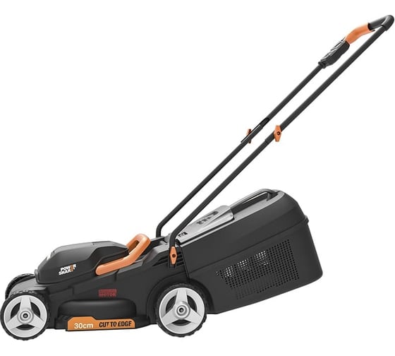 Аккумуляторная газонокосилка WORX 20в, бесщеточная, 30 см, 4ач х 1, зу 2а, коробка WG730E