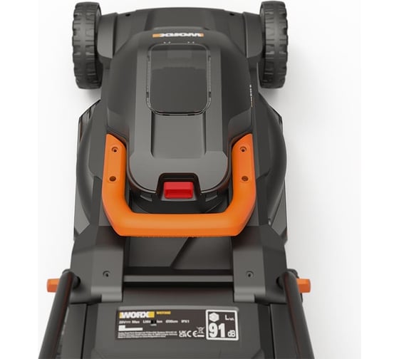 Аккумуляторная газонокосилка WORX 20в, бесщеточная, 30 см, 4ач х 1, зу 2а, коробка WG730E