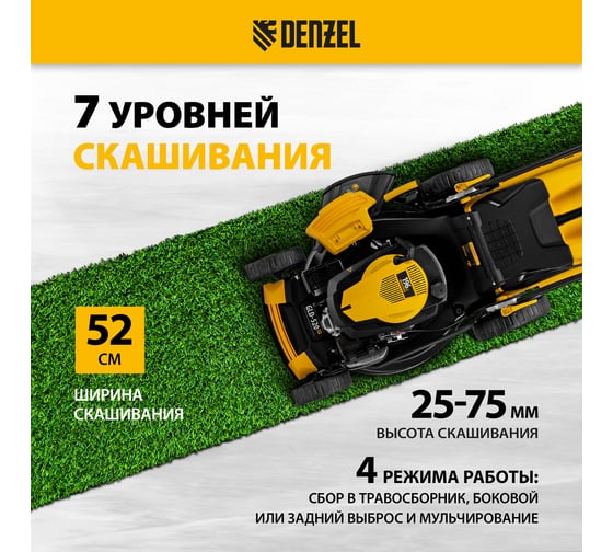 Бензиновая газонокосилка Denzel GLD-520SP 58804