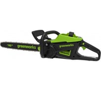 Аккумуляторная цепная пила Greenworks 60V, 40 см, бесщеточная, 2500 Вт, с 1хАКБ 4 Ач и ЗУ 2008907UB